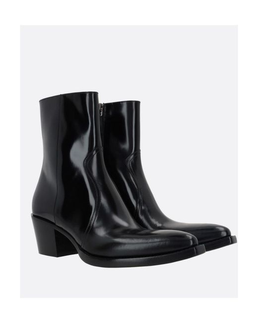 Prada Black Triangle-Logo Zipped Boots