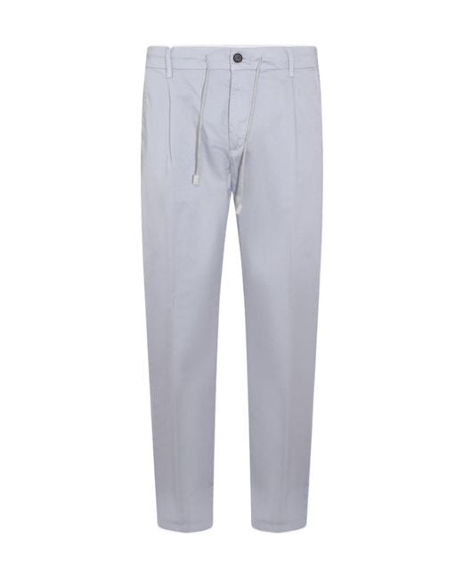 Eleventy Gray Straight-Leg Drawstring Trousers for men