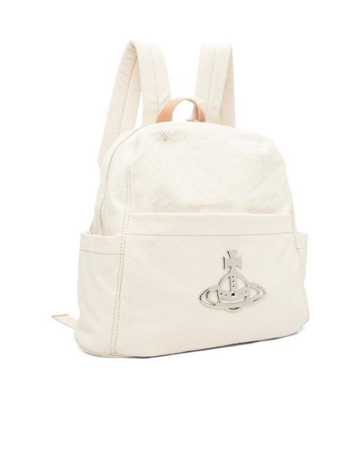 Vivienne Westwood White George Medium Rucksack for men