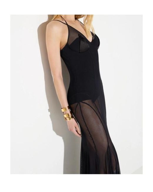Elisabetta Franchi Black Carpet Tulle And Satin Dress