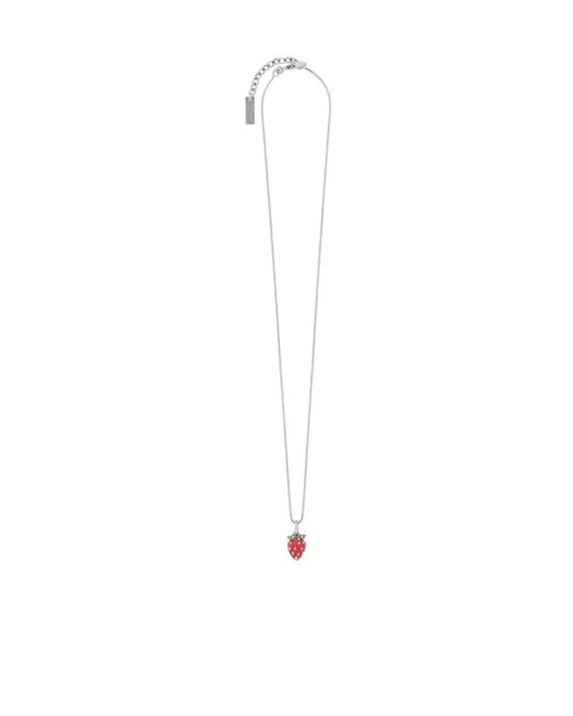 Saint Laurent White Strawberry Necklace