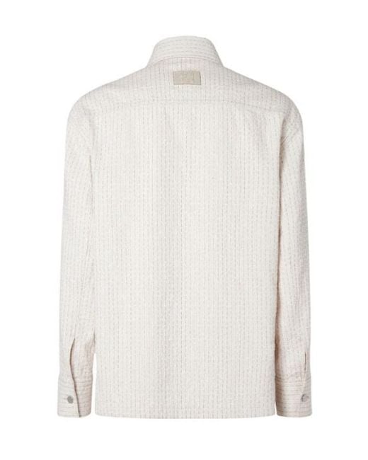 Fendi White Single-Breasted Stitch Detailed Jacket for men