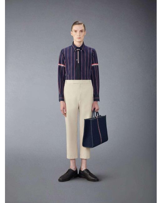 Thom Browne Natural Typewriter Cloth Straight-Leg Trousers for men