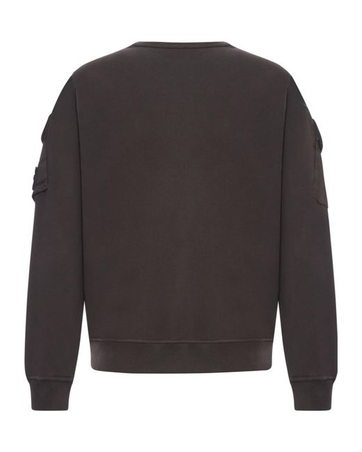 Stone Island Gray Relaxed Fit Long Sleeve Crewneck Sweatshirt With Flap Pockets for men