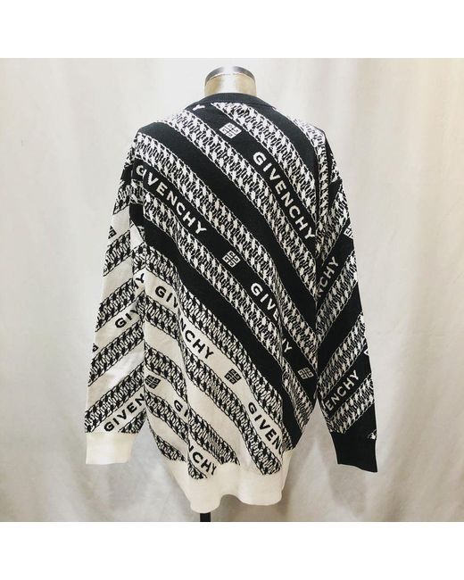 Givenchy White Chain Logo-Print Knitted Jumper for men