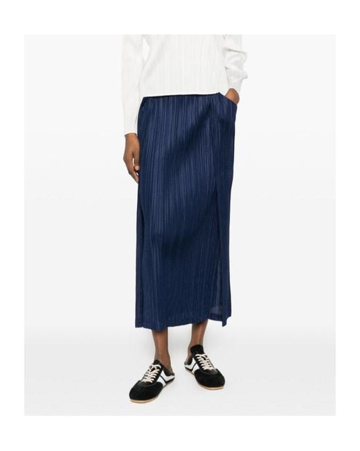 Pleats Please Issey Miyake Blue Pleats Please Issey Miyake Thicker Bottoms 1 Pleated Skirt