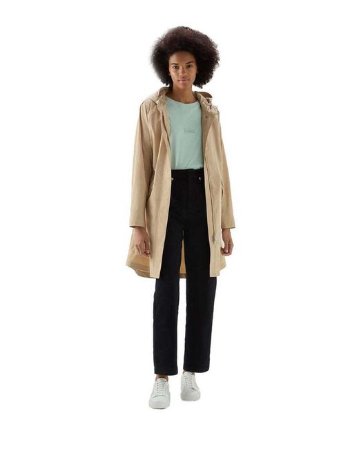 Woolrich Natural Logo Hooded Coat
