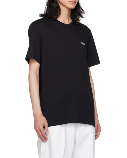 Zegna Black Logo T-Shirt for men