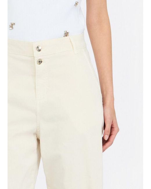 Liu Jo White Rear Logo Detail Button Balloon Trousers