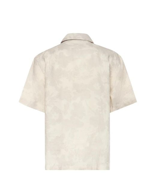 Eleventy White Paisley Short-Sleeves Shirt for men