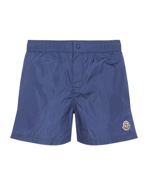 Moncler Blue Logo Patch Swim Shorts for men