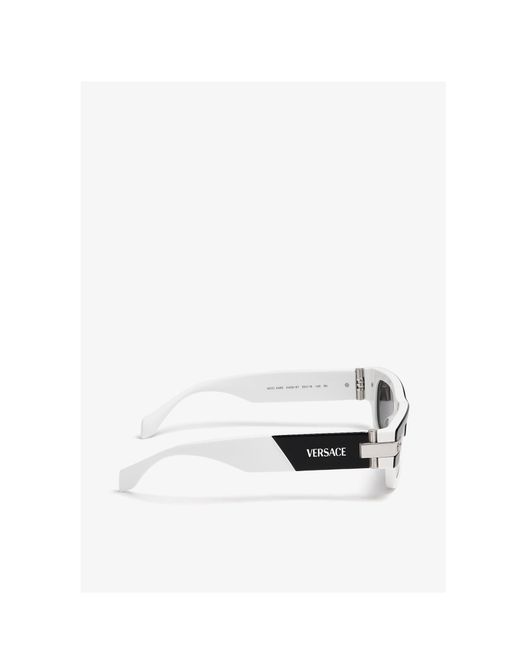 Versace White Eyewear Rectangle-Frame Sunglasses for men