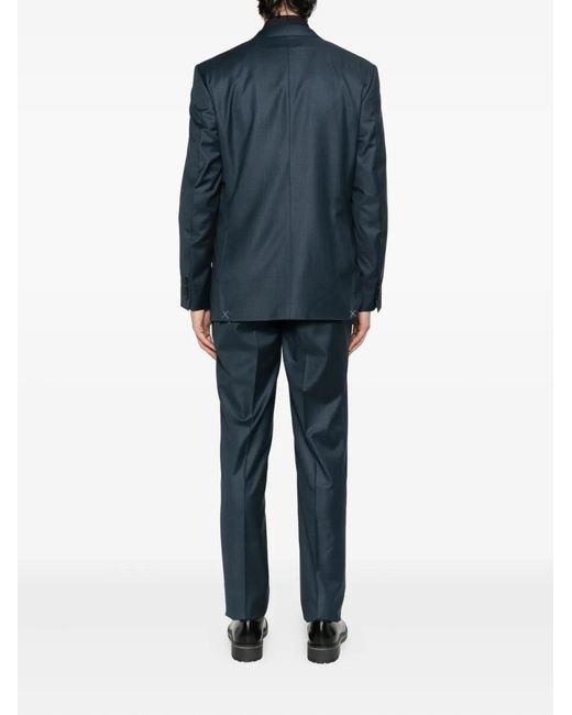 Canali Blue Checked Suit for men