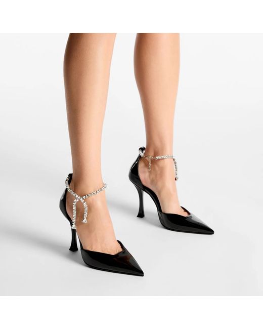 Jimmy Choo Black Stevie 100 Pointed-Toe Pumps