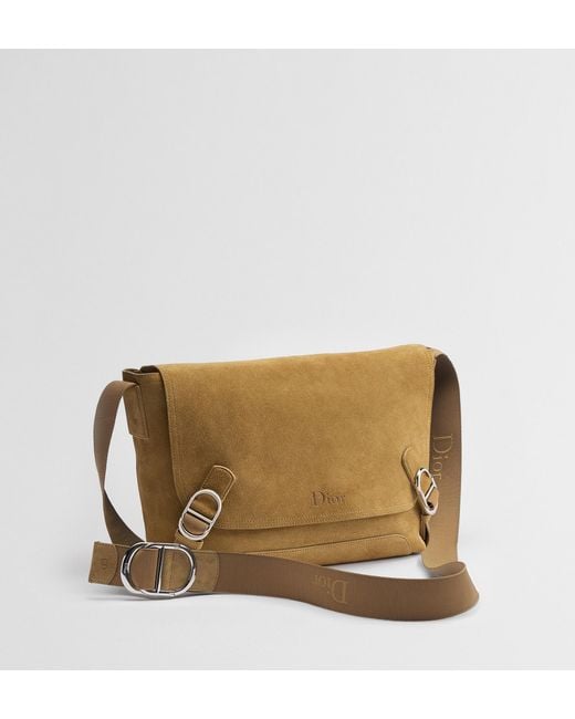 Dior Brown Medium Jett Messenger Bag With Flap for men