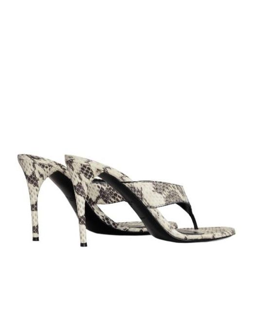 Alaïa White Alaïa Infradito Embossed Heeled Sandals