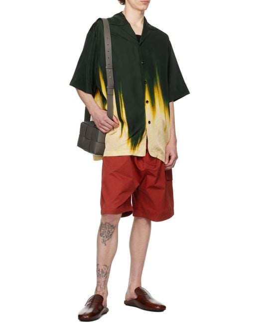 Bottega Veneta Yellow Viscose Degrade Petal Print Shirt for men