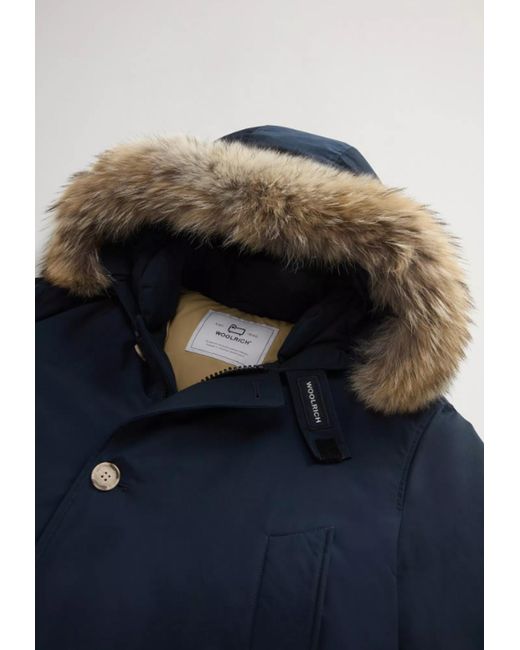 Woolrich Blue Arctic Detachable Fur Anorak for men