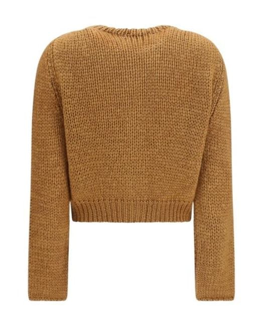 Forte_forte Brown Chunky Knit Buttoned Cardigan