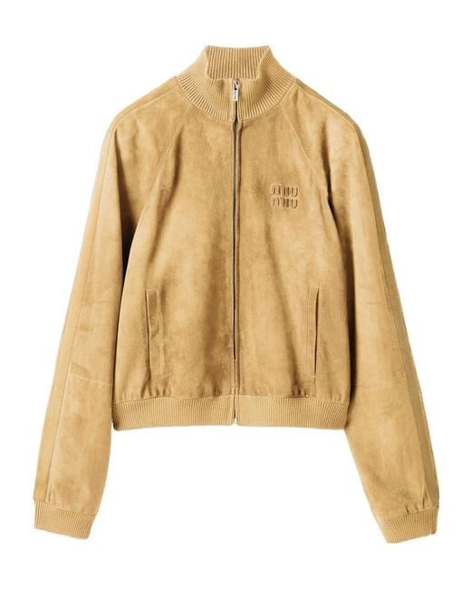 Miu Miu Natural Waxed Suede Jacket