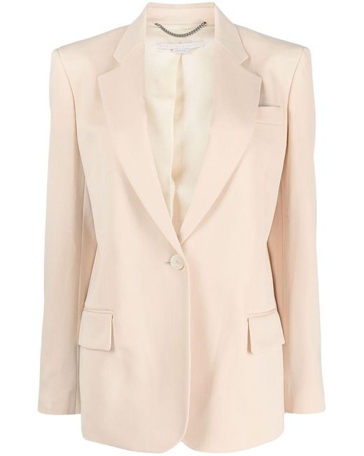 Stella McCartney Natural Single-Breasted Blazer