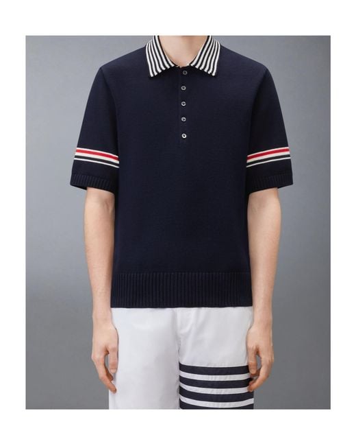 Thom Browne Blue Rwb Armband Sailboat Polo Shirt for men
