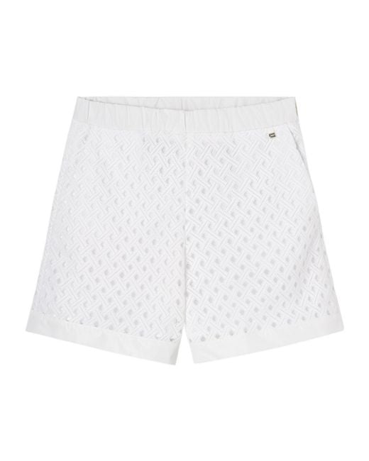 Herno White Cut-Out Elasticated Waistband Shorts