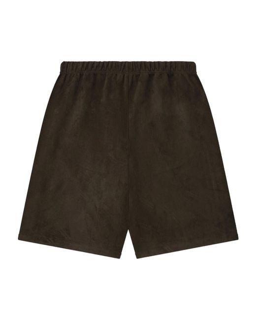 Fear Of God Brown Relaxed Suede-Effect Drawstring Shorts for men