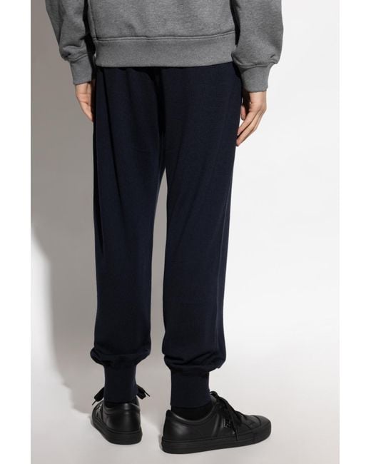 Dolce & Gabbana Blue Logo Plaque Drawstring Pants for men