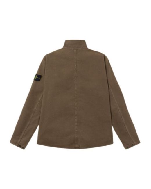Stone Island Brown Chest-Pocket Zip-Up Jacket for men