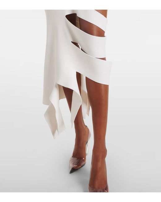 Mugler White One-Shoulder Cutout Dress