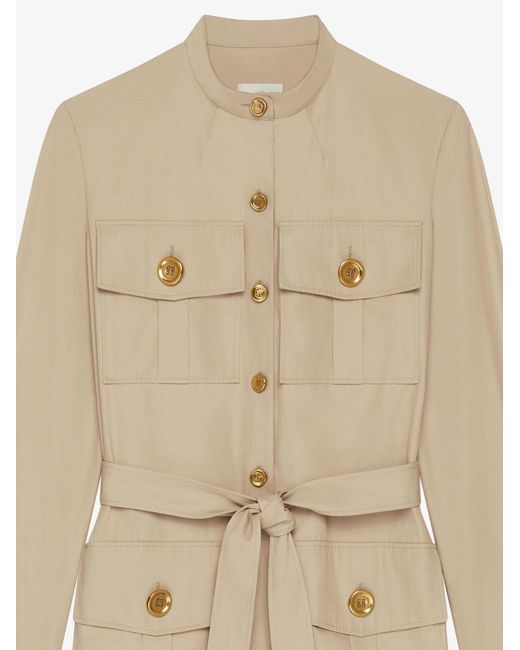 Givenchy Natural Tied-Waist Safari Dress