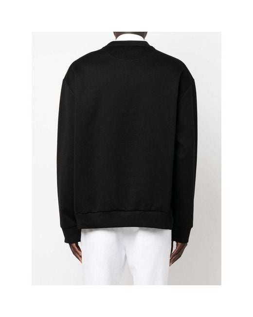 Prada Black Logo Plaque Round-Neck Sweatshirt for men