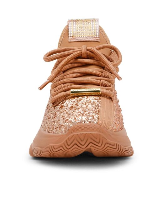 Steve Madden Brown Rhinestone-Encrusted Dad Sneakers