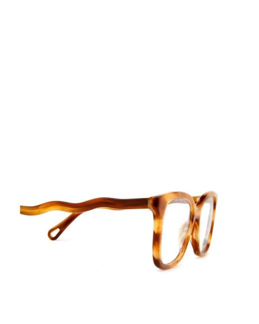 Chloé Orange Chloé Eyewear Square Frame Glasses