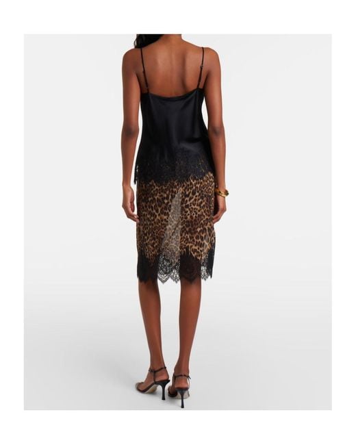 Nili Lotan Brown Thea Animal-Print Silk Midi Skirt