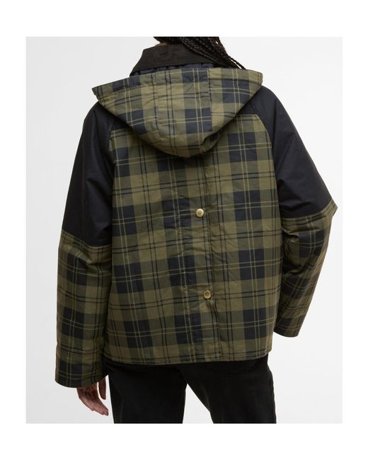 Barbour Black Checkered Panelled Jacket