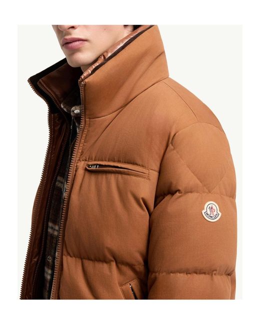 Moncler Brown Isenviel Cotton Poplin Short Down Jacket for men