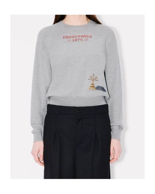 KENZO Gray Beaded Trimps Jumper