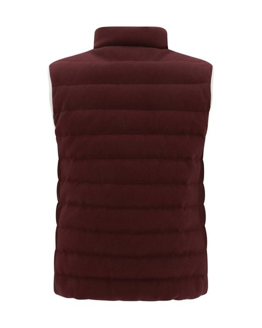 Brunello Cucinelli Purple Logo Patch High Neck Gilet