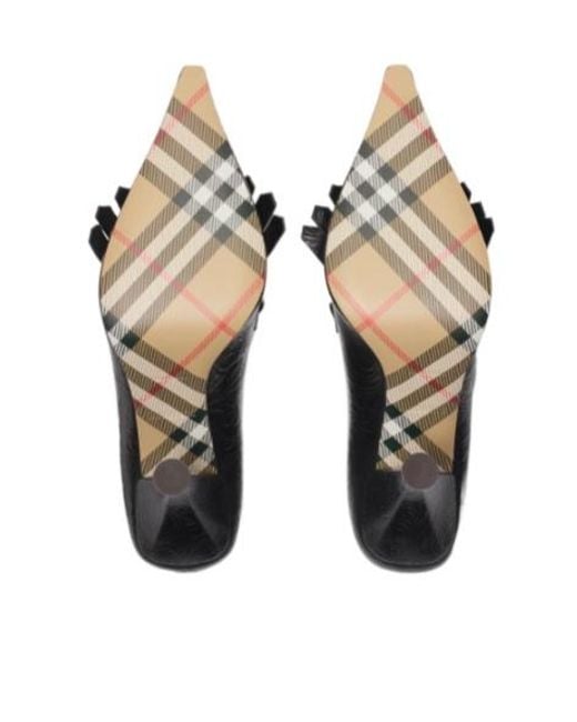 Burberry Black Embossed Cameo Fringed Pumps