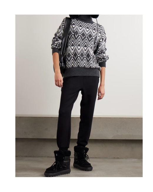 Varley Black Ida Fair Isle Knitted Turtleneck Sweater