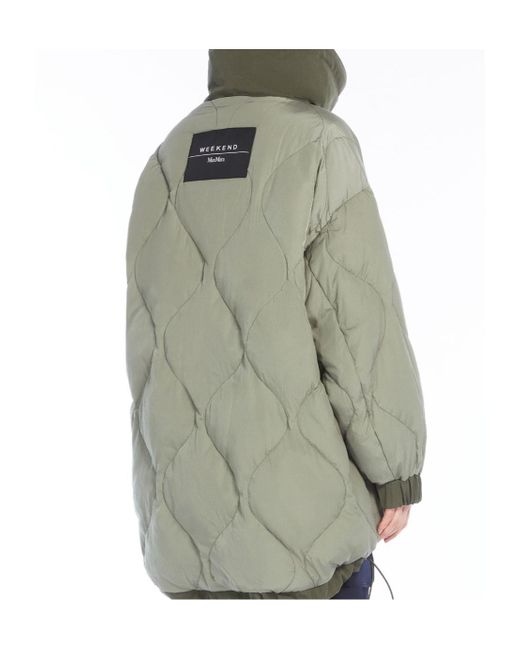 Weekend by Maxmara Green Ozieri High Neck Reversible Coat