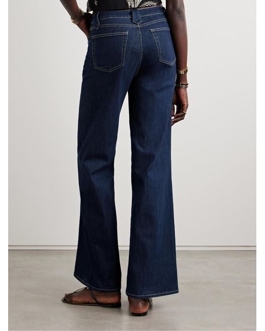 Johanna Ortiz Blue High-Waisted Wide-Leg Jeans