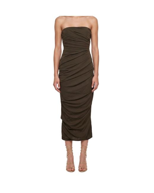 Alex Perry Green Off-The-Shoulder Dress