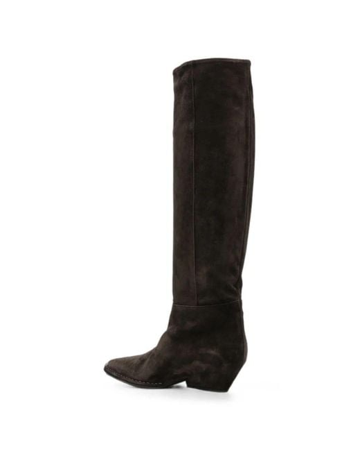 Roberto Del Carlo Black Pointed-Toe Tall Boots