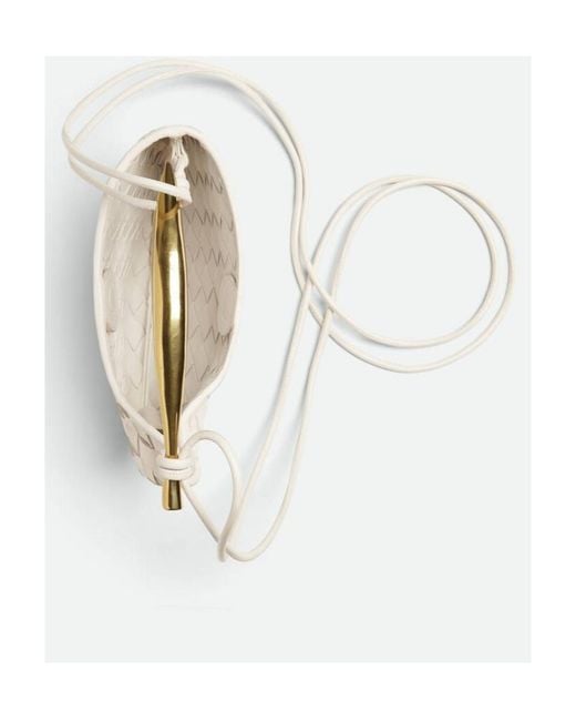 Bottega Veneta White Intrecciato Mini Sardine Bag