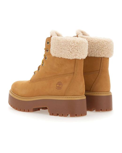 Timberland Brown Shearling-Lined Platform Boots