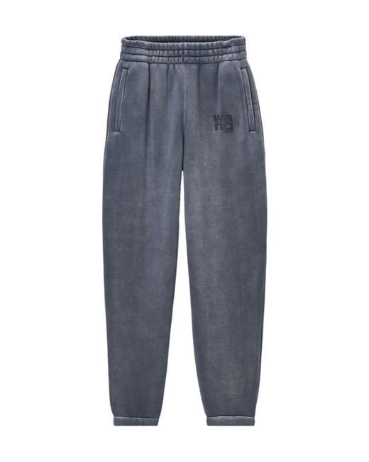 Alexander Wang Blue Essential Terry Ribbed Hem Joggers