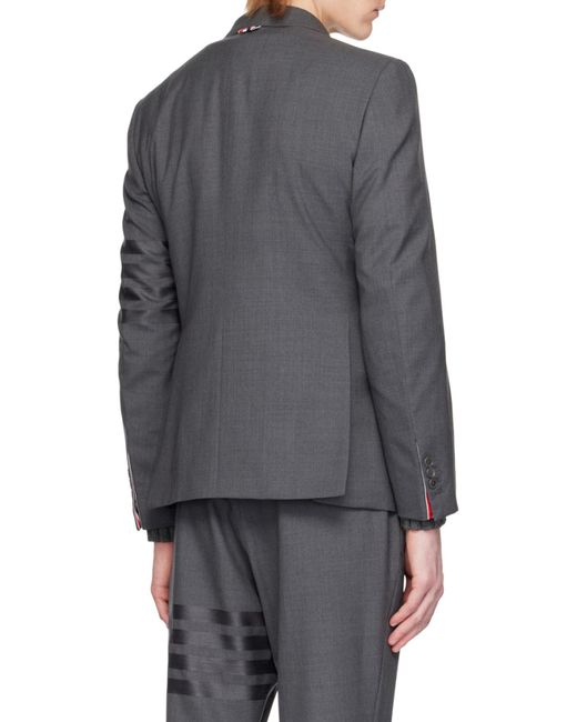 Thom Browne Gray 4-Bar Single-Breasted Blazer for men
